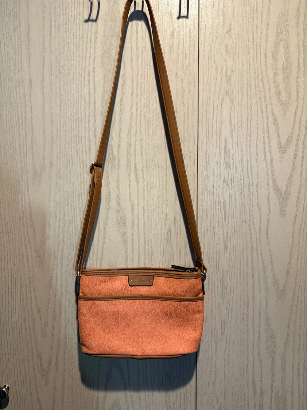 Rosetti Coral Crossbody with Tan Adjustable Strap